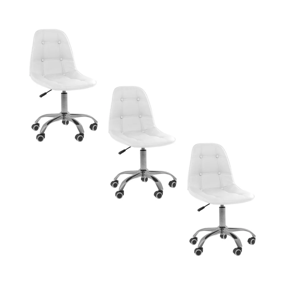 Kit 3 Cadeiras Office Eiffel Botonê
