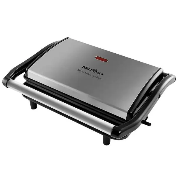 Grill Sanduicheira PRESS INOX Britania PRETO/INOX 220 VOLTS