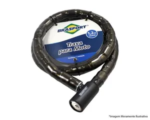 Cadeado Para Moto Com Chave 22Mm X 1,2M