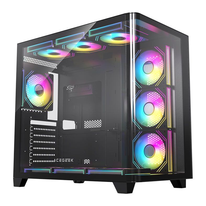 Gabinete Acegeek CurveX Mid-Tower Vidro Preto