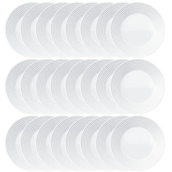 Conjunto de Pratos Fundos Duralex Saturno em Vidro 23,5 cm 24 Peças Branco