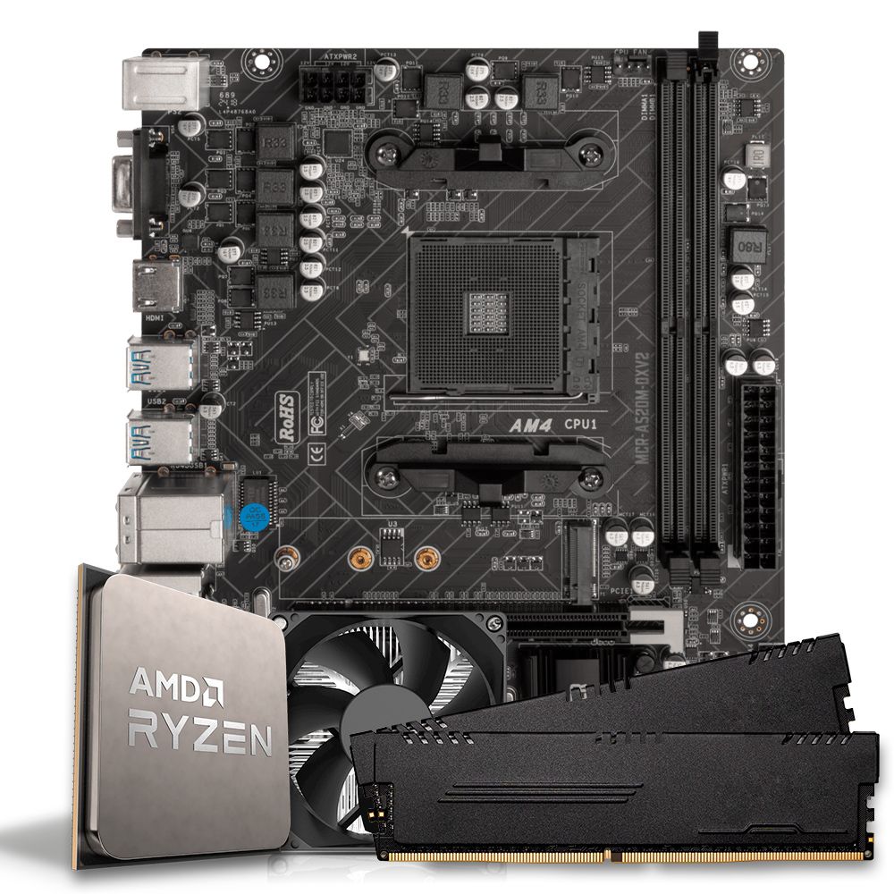 Pichau Kit Upgrade Ryzen 5 5500 A520M 16GB Cooler