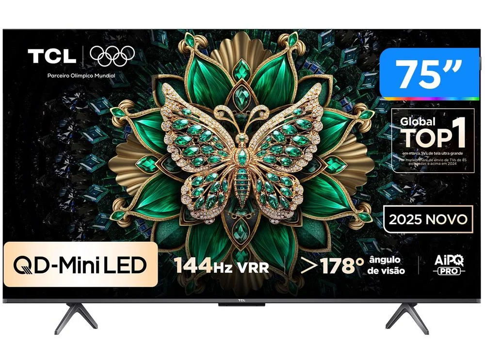 Smart TV 75" TCL 4K UHD MiniLED C6K 120Hz