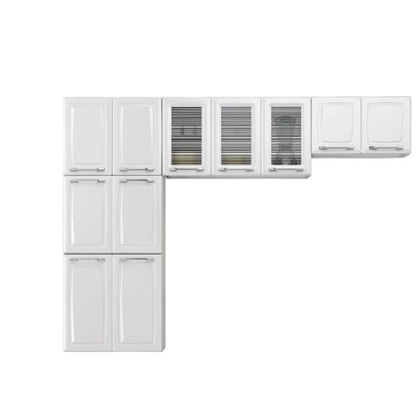 Cozinha Diamante com 11 Portas Itatiaia Branco com Preto