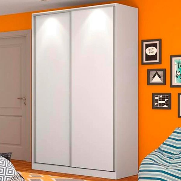 Guarda-Roupa Moon 2 Portas de Correr 3 Gavetas e 6 Prateleiras Nova Mobile Branco