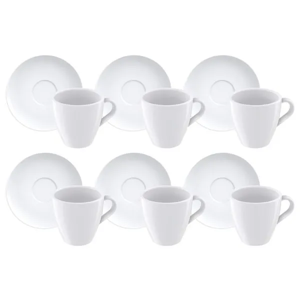Kit Xícara e Pires Cappuccino Tramontina Paola 200ml 12 Peças