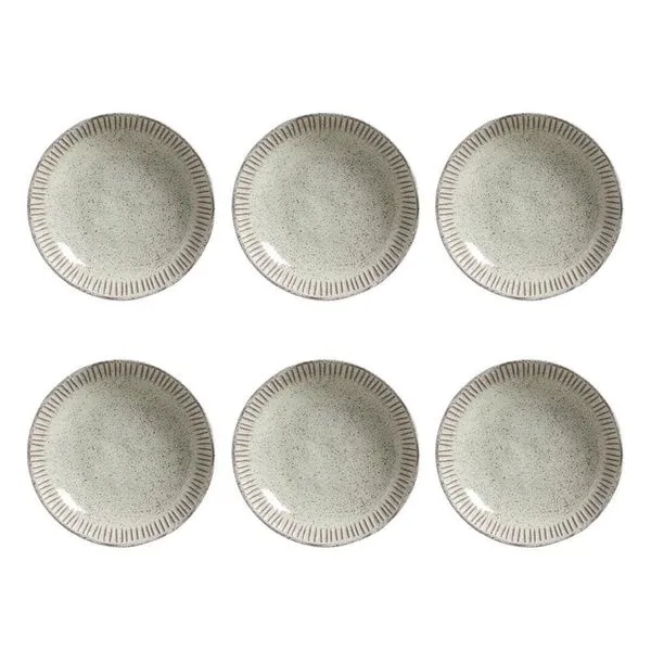 Conjunto de Pratos Fundos Porto Brasil Linhas Pistache com 6 Peças Verde