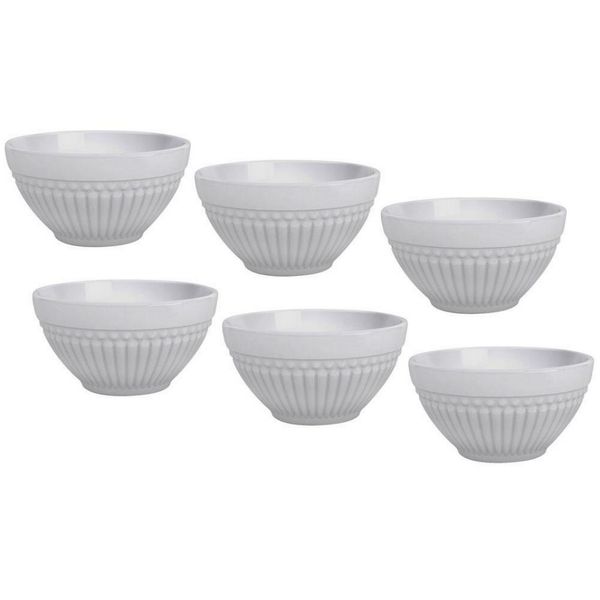 Conjunto de Bowls Porto Brasil Roma em Faiança Feldspática 430ML 6 Peças Branco