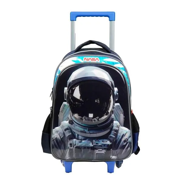 Mochila de Rodinhas Masculina Astronauta Nasa Azul Escuro U / Azul escuro