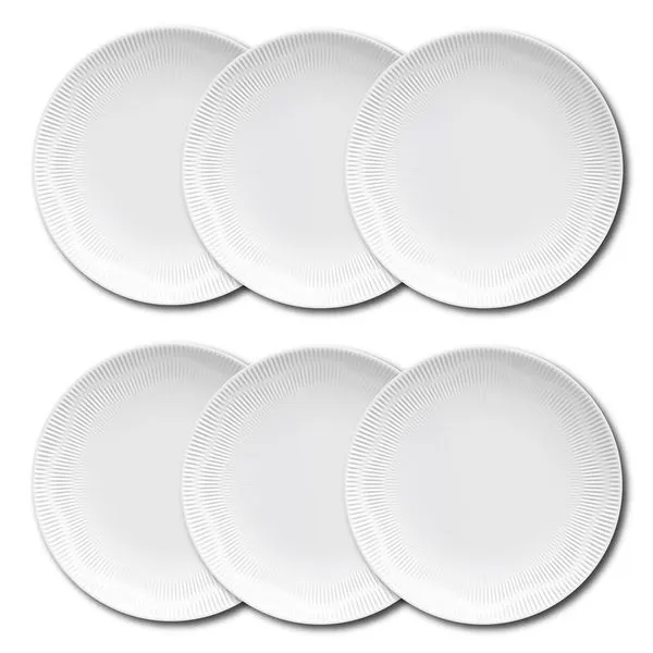 Conjunto de Pratos Rasos Germer Shell em Porcelana 6 Peças Branco