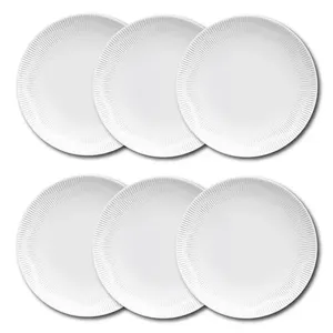 Conjunto de Pratos Rasos Germer Shell em Porcelana 6 Peças Branco