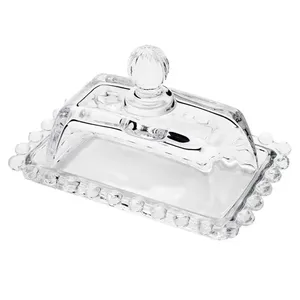 Manteigueira Wolff Pearl em Cristal com Tampa Transparente - 9 x 14 cm Transparente