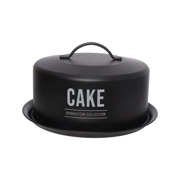 Porta-Bolo com Cúpula Hauskraft Manhattan em Aço Galvanizado Preto  28,5 cm