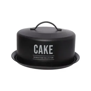 Porta-Bolo com Cúpula Hauskraft Manhattan em Aço Galvanizado Preto  28,5 cm