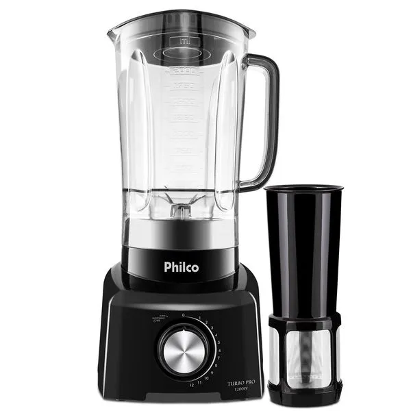Liquidificador Philco 1200W 3L 12 Velocidades Preto Turbo Pro 127V