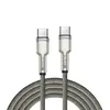 Cabo Carregador 100w Dual Tipo-c Hrebos Turbo Resistente Revestido Em Nylon Premium 2m