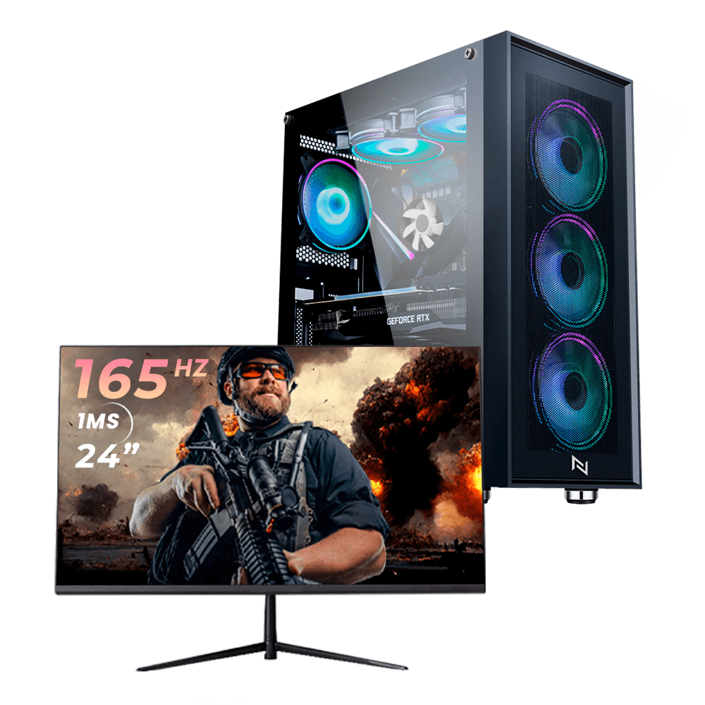 PC Gamer Black Myth Ryzen 7 5700X 32GB RTX 4060 SSD 480GB 600W Monitor 24 165Hz NLI87947