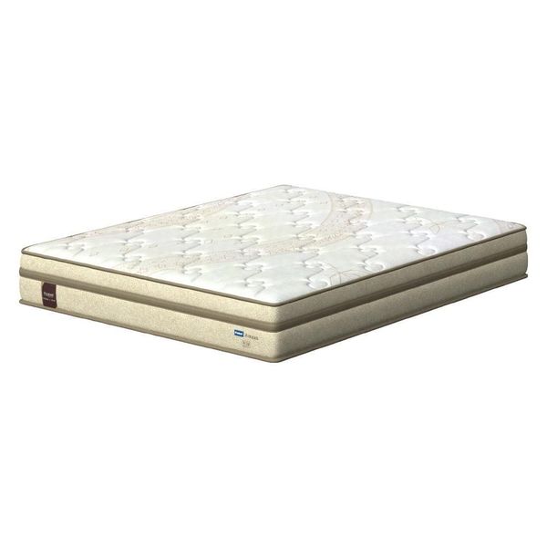Colchão Queen Size Probel Arezzo com Pillow Euro e Molas Ensacadas Individualmente 26x188x158cm Bege com Branco