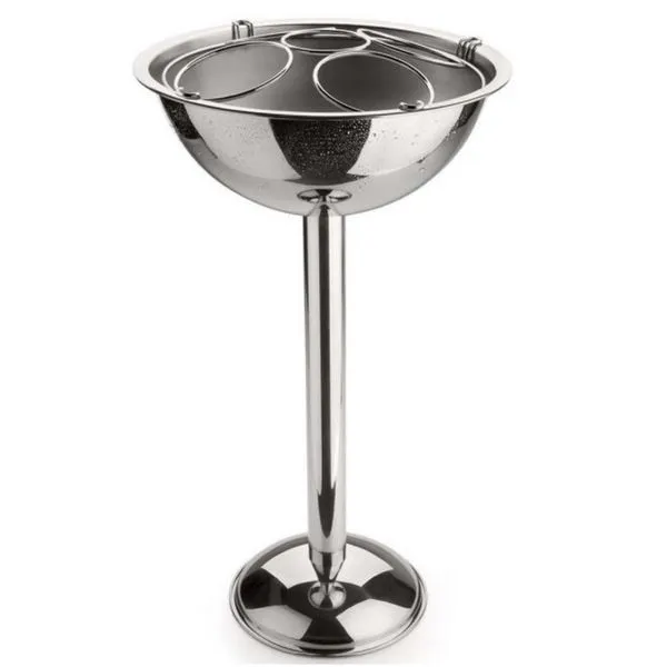 Champagneira Forma com Pedestal e Base Coletora Cromado