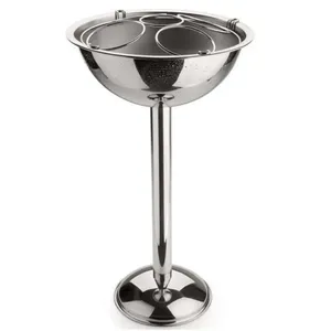 Champagneira Forma com Pedestal e Base Coletora Cromado