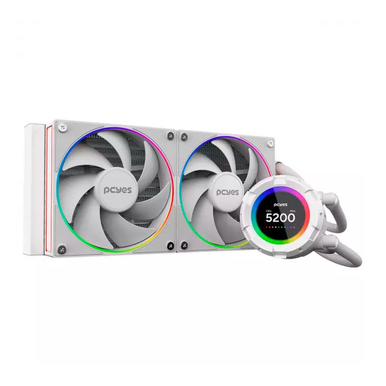 Water Cooler PcYes Vision White Ghost, ARGB, 240mm, Branco, VS240WG