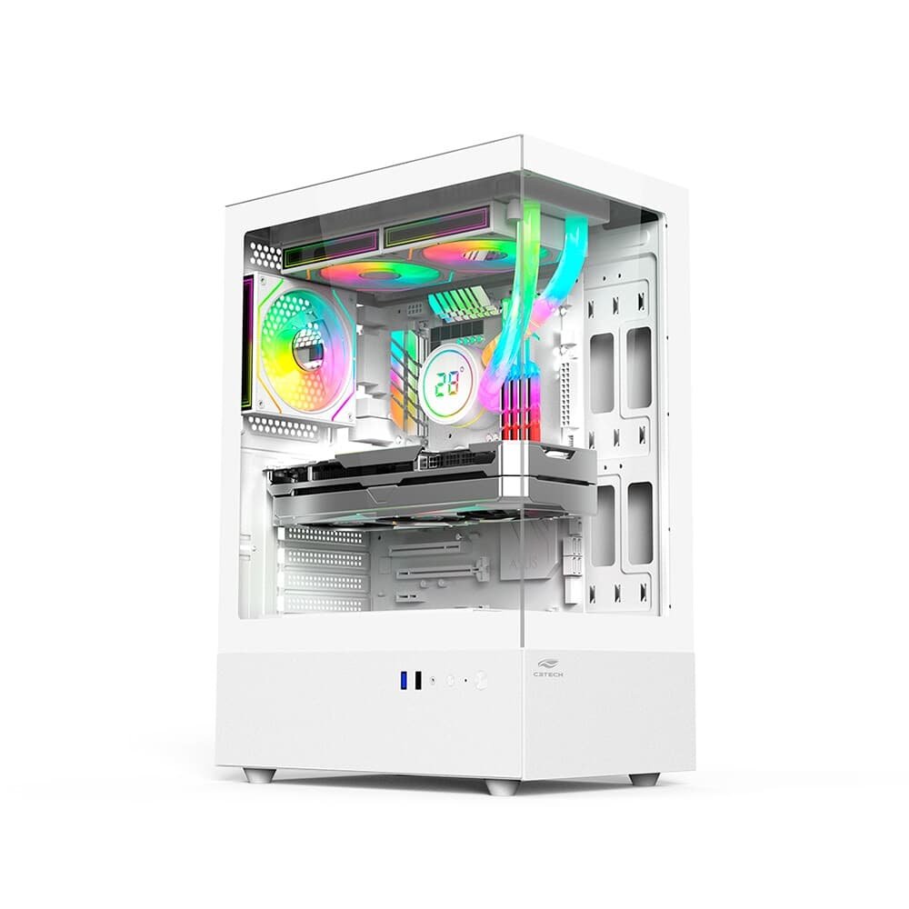 C3Tech Aquarius MT-G860WH Mid Tower Vidro Branco