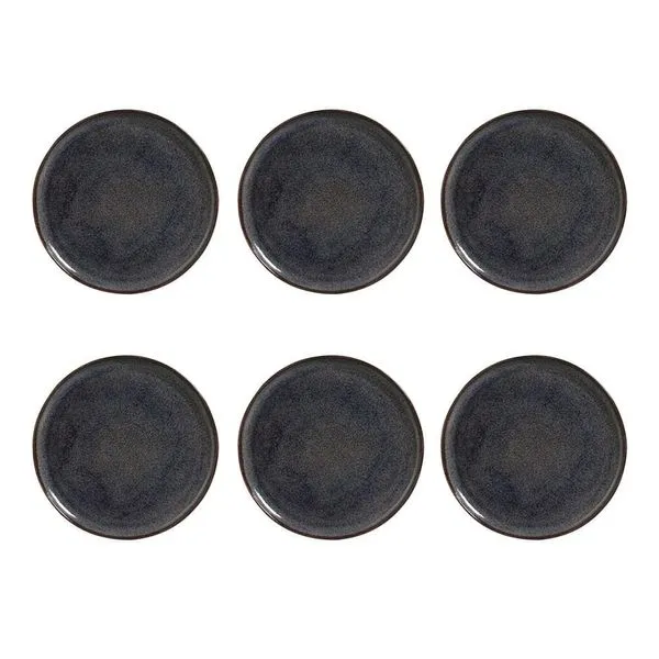 Conjunto de Pratos Rasos Porto Brasil Bio Titanium com 6 Peças Azul