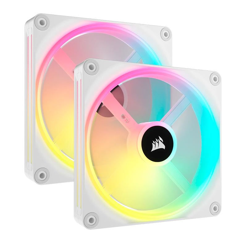 Kit 2 Ventoinhas Corsair iCUE LINK QX140 PWM RGB 140mm Branco CO-9051008-WW
