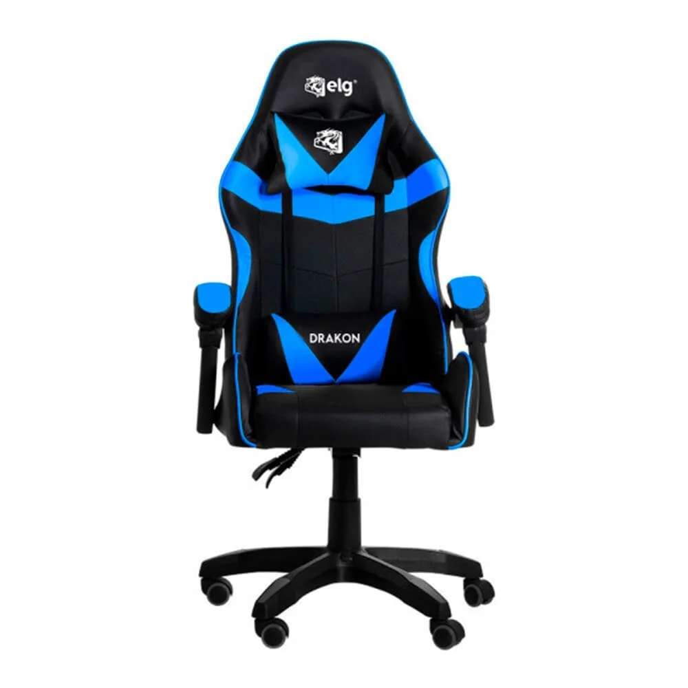 Cadeira Gamer ELG Drakon 140kg Azul Preto