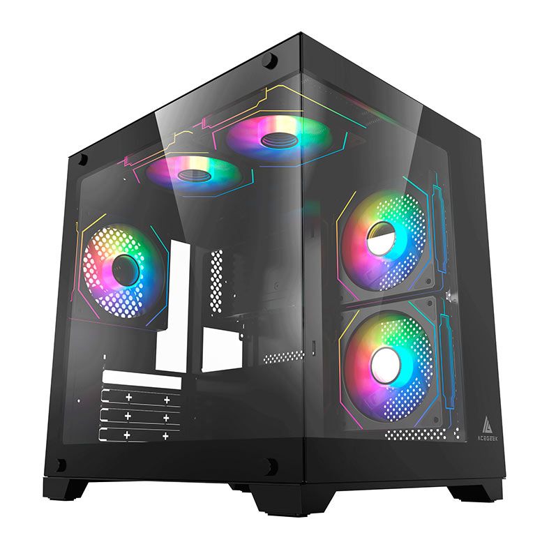 Gabinete Acegeek Vacancy L375 Mid-Tower Vidro Preto