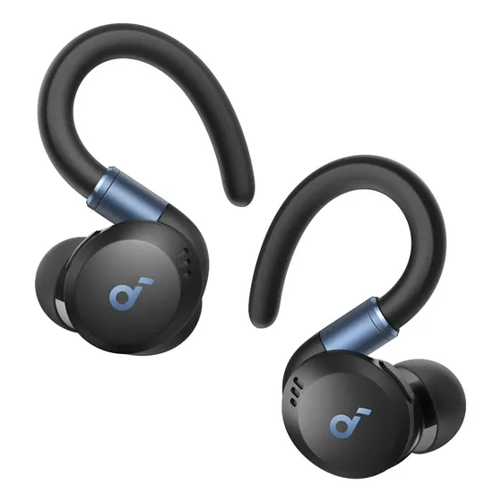 Fone de Ouvido Sem Fio para Treinos Soundcore da Anker Sport X20 ANC adaptativo 3.0 Ganchos Ajustáveis Graves Intensos IP68 À Prova de Suor e Poeira 48H de Reprodução Fones para Academia Cor Preto