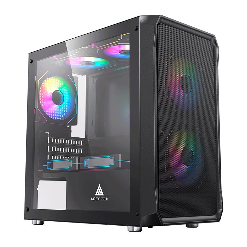 Gabinete Acegeek Eclipse M350 Mid-Tower Vidro Preto
