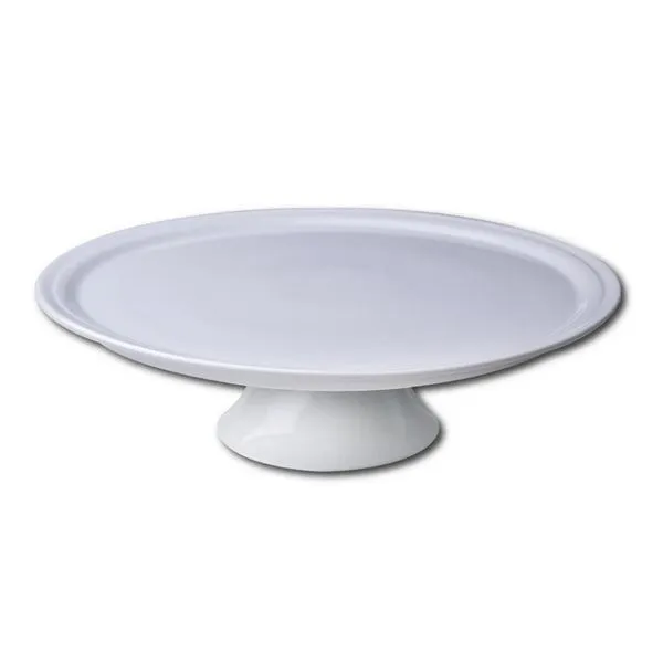 Prato para Bolo com Pé Germer Complementos Tradicional P em Porcelana 29 cm Branco