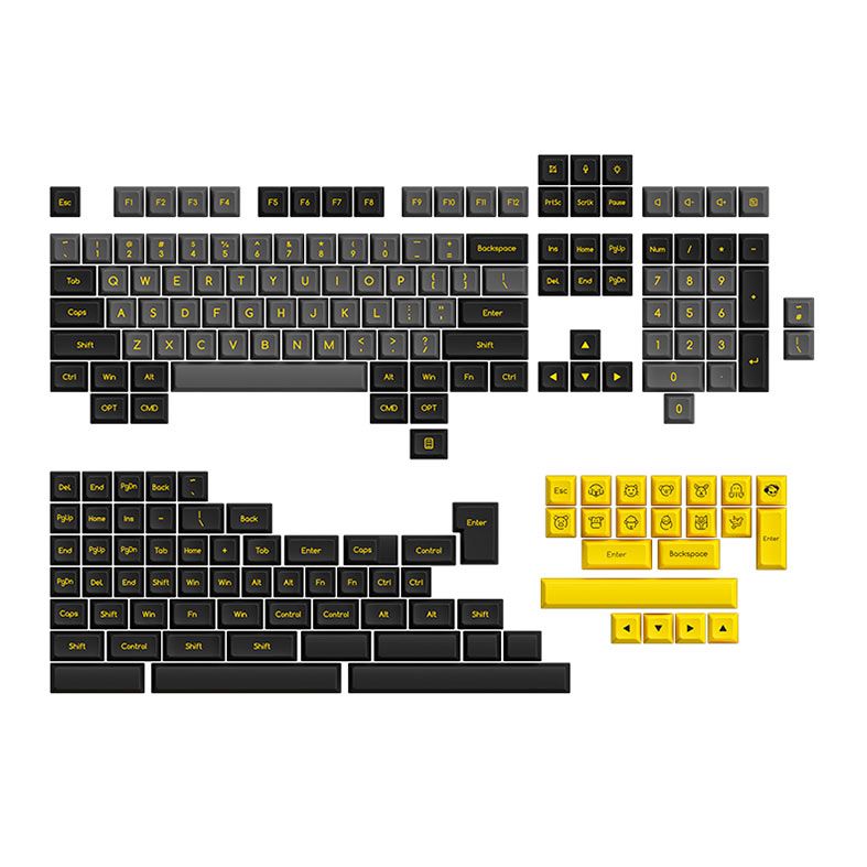 Conjunto de Teclas Akko SAL Profile Black e Gold