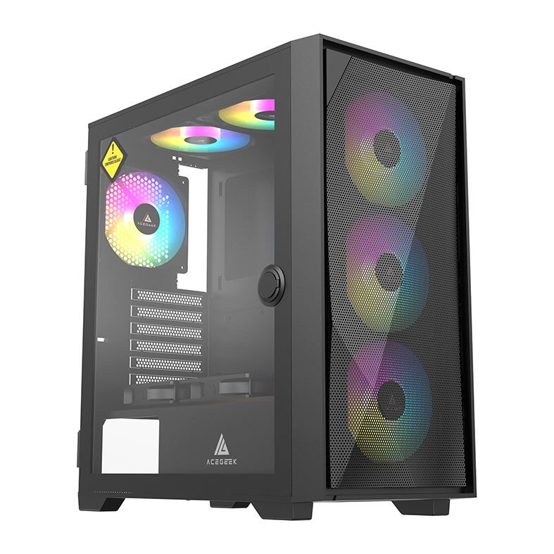 Gabinete Acegeek Striker A411 Mesh Mid-Tower Vidro Preto