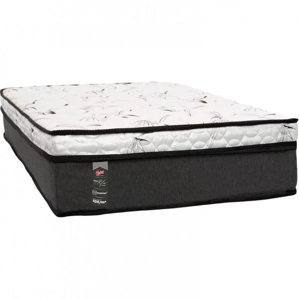 Colchão de Solteiro Castor New Alfa One com Molejo Tecnopedic, Euro Pillow e Revestimento em Malha 24x88x188cm Cinza com Branco