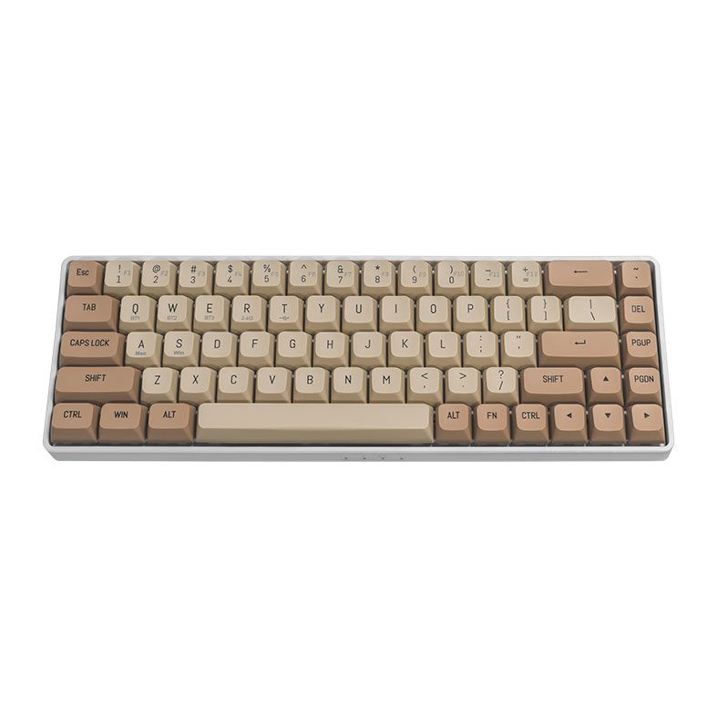 Teclado Mecanico Aigo GD68 Milky Brown, Wireless, Switch Amarelo