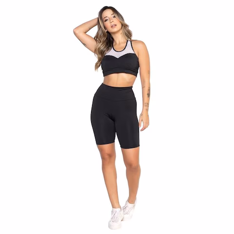 Conjunto Fristyle Fitness Bermuda e Top Academia - Feminino