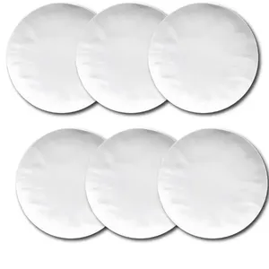 Conjunto de Pratos Rasos Germer Orgânico em Porcelana 6 Peças Branco