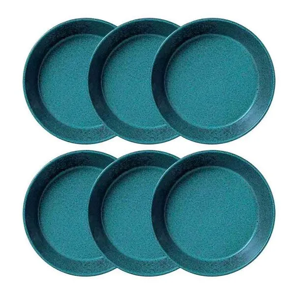 Conjunto com 6 Pratos Fundos Porto Brasil Neo Night Sky em Stoneware 19,5 cm Azul