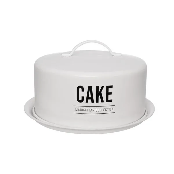 Porta  Bolo com Cúpula Hauskraft Manhattan em Aço Galvanizado Branco  28,5 cm