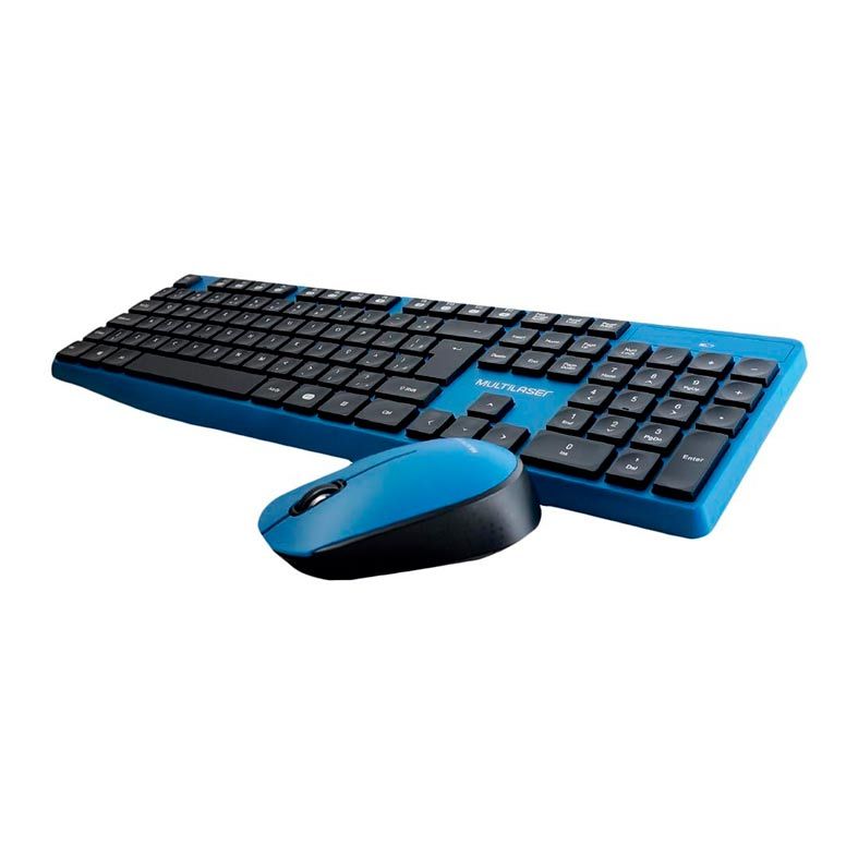 Kit Teclado e Mouse Multi Sem Fio TC246 Preto/Azul