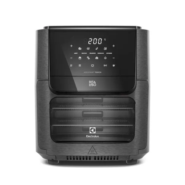 Air Fryer Oven Electrolux Rita Lobo 12L Digital Grafite c/ Espeto e Grelhas Antiaderente (EAF90) 220V