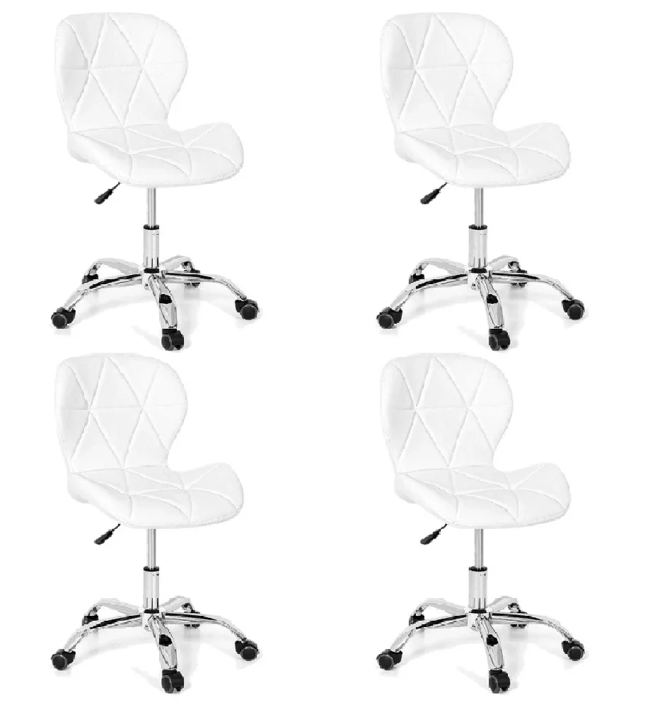Kit 4 Cadeiras Office Eiffel Slim Branco