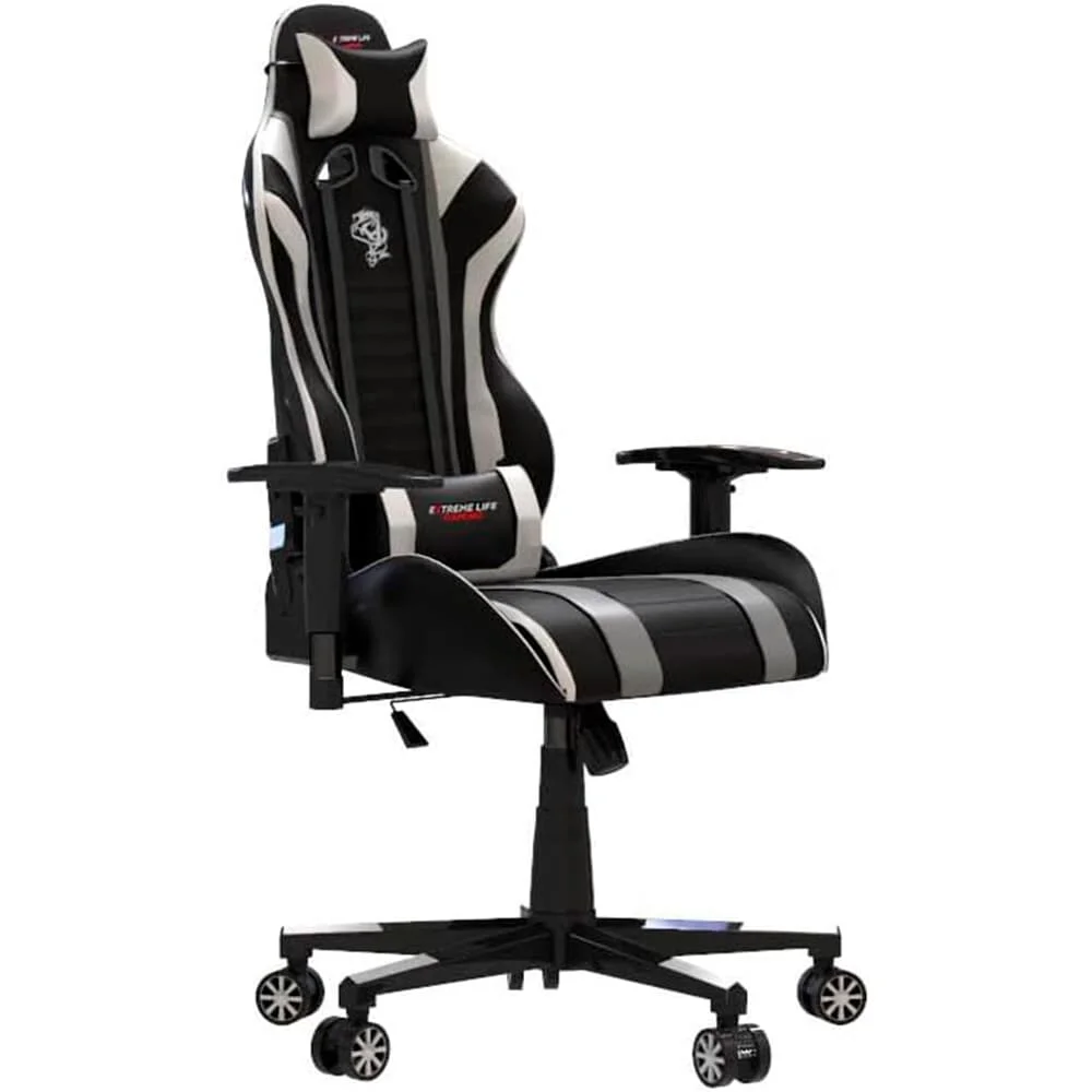 Cadeira Gamer ELG Black Hawk Preto e Branco 140kg