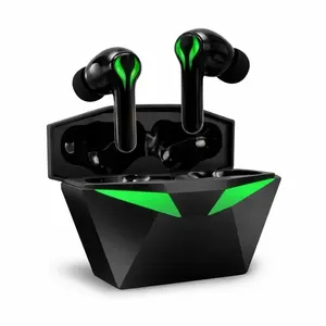 Fone De Ouvido Gamer Bluetooth Led Rgb Com Microfone Sem Fio 5 Horas Case De Carregamento Earbuds Preto 5.1 IPX4 Boyu Cell