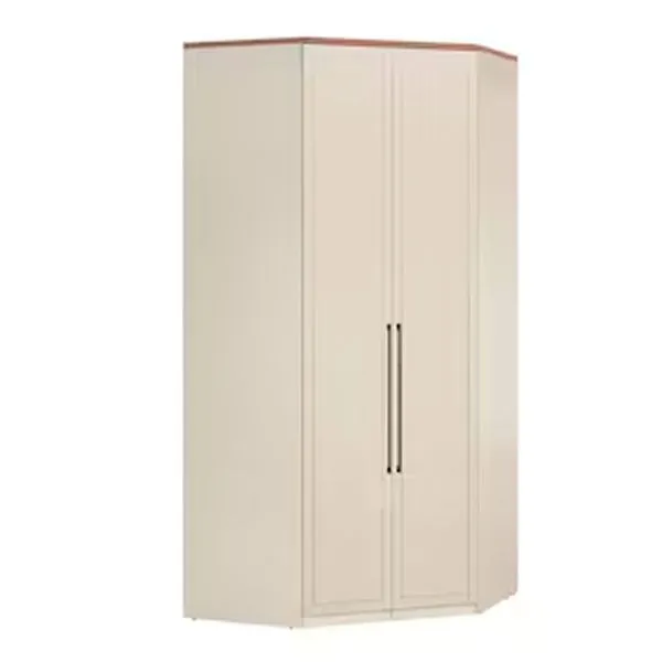 Armário Modulado Closet de Canto Santos Andirá Toledo 2 Portas 3 Gavetas 5 Prateleiras Casal Areia com Wood