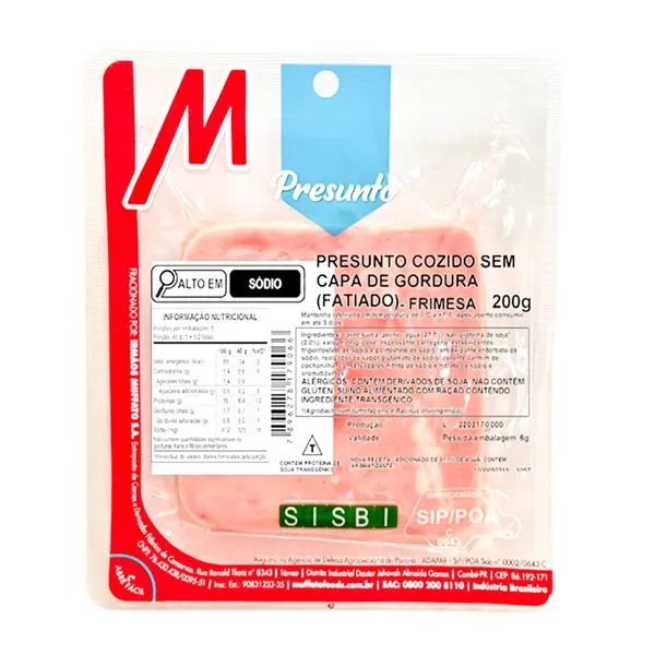 Presunto Muffato Foods Frimesa Fatiado 200g