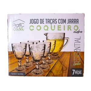 Jogo Pratic Casa Taça e Jarra Coqueiro 7 Peças Un