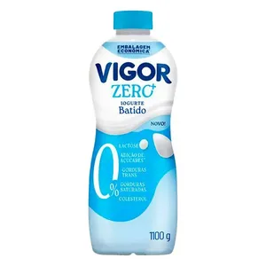 Iogurte Desnatado Batido Zero Lactose Vigor Zero+ Garrafa 1100g Embalagem Econômica